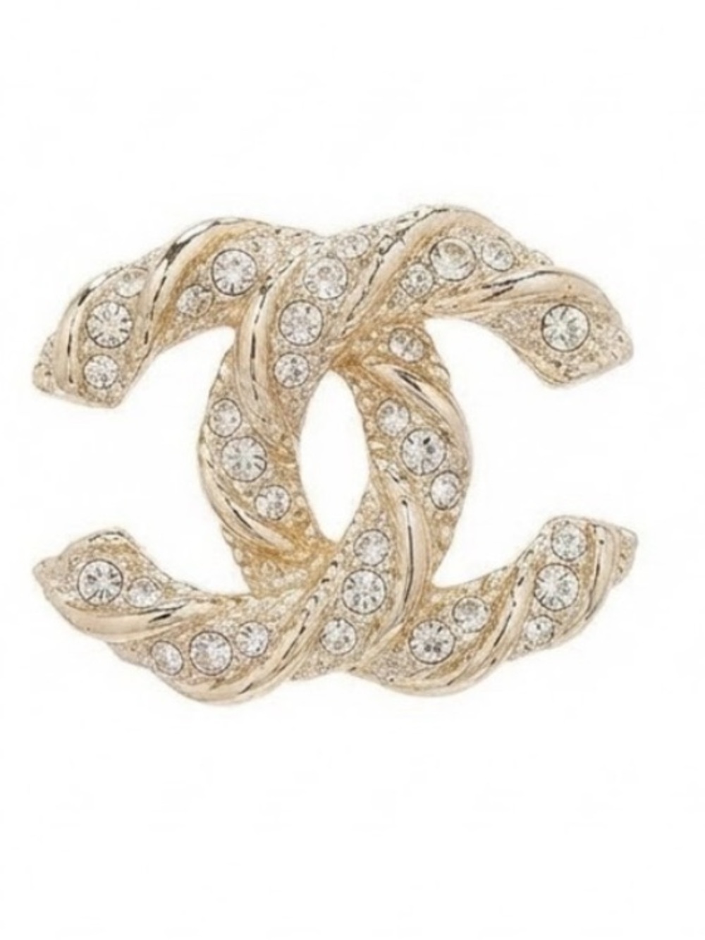 Gold-Tone Crystal Interlocking Letter C Stud Earrings - Picture 3 of 4